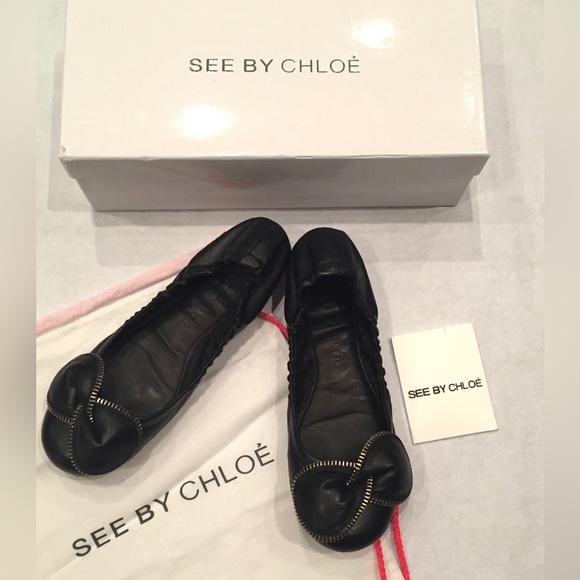 See by Chloe ballet Clara flats black size 7 - Picture 2 of 8
